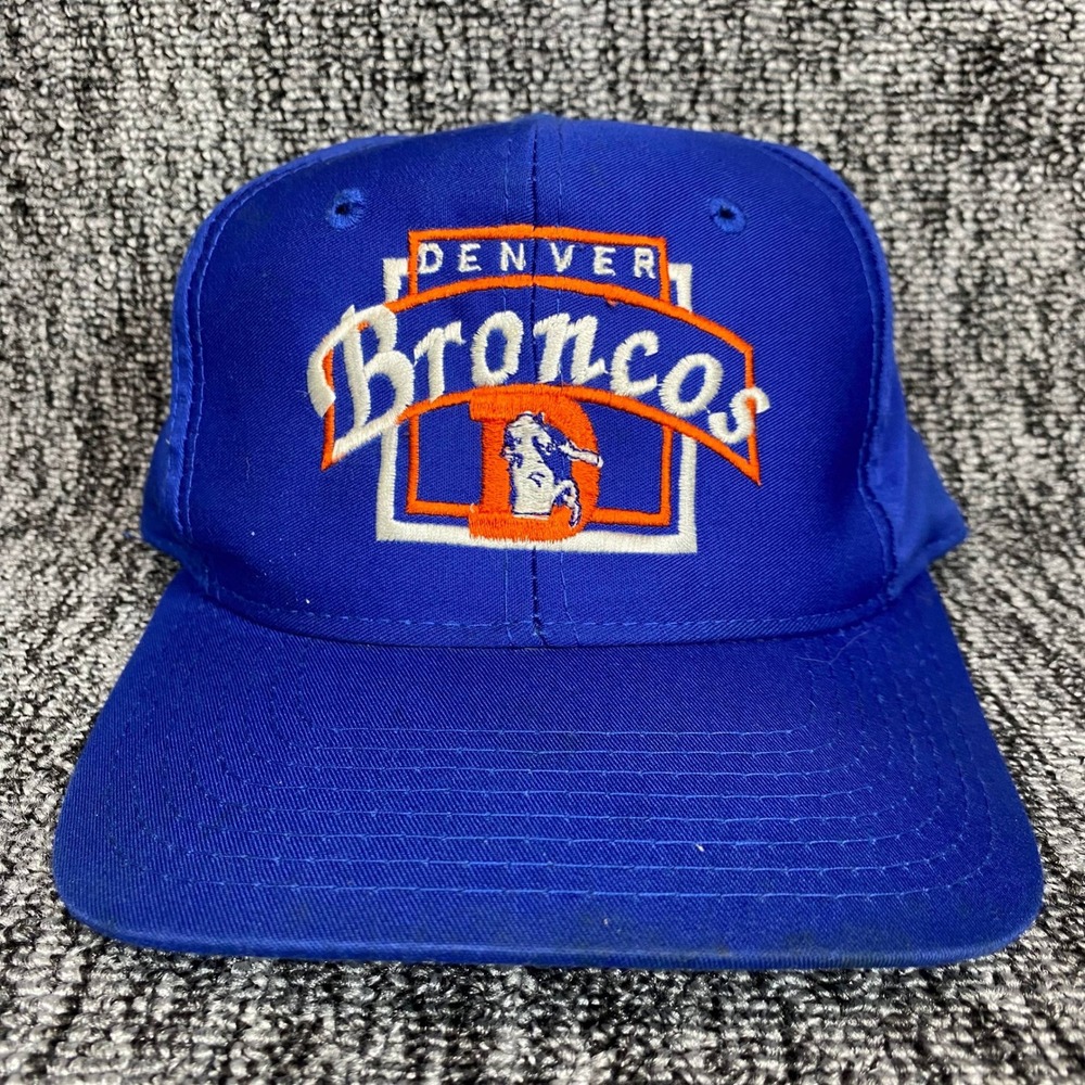 Vintage 80s Denver Broncos Script Snapback Hat Team NFL Made in Korea D Logo